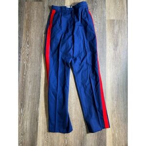 USMC Dress Blue Trousers Valor Collection Red Blood Stripe Navy Pants 8MR 26.5W